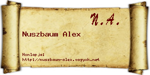Nuszbaum Alex névjegykártya